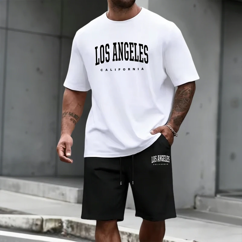 Summer Clothing Men Fashion - Men's Tracksuit Short Sleeve Top and