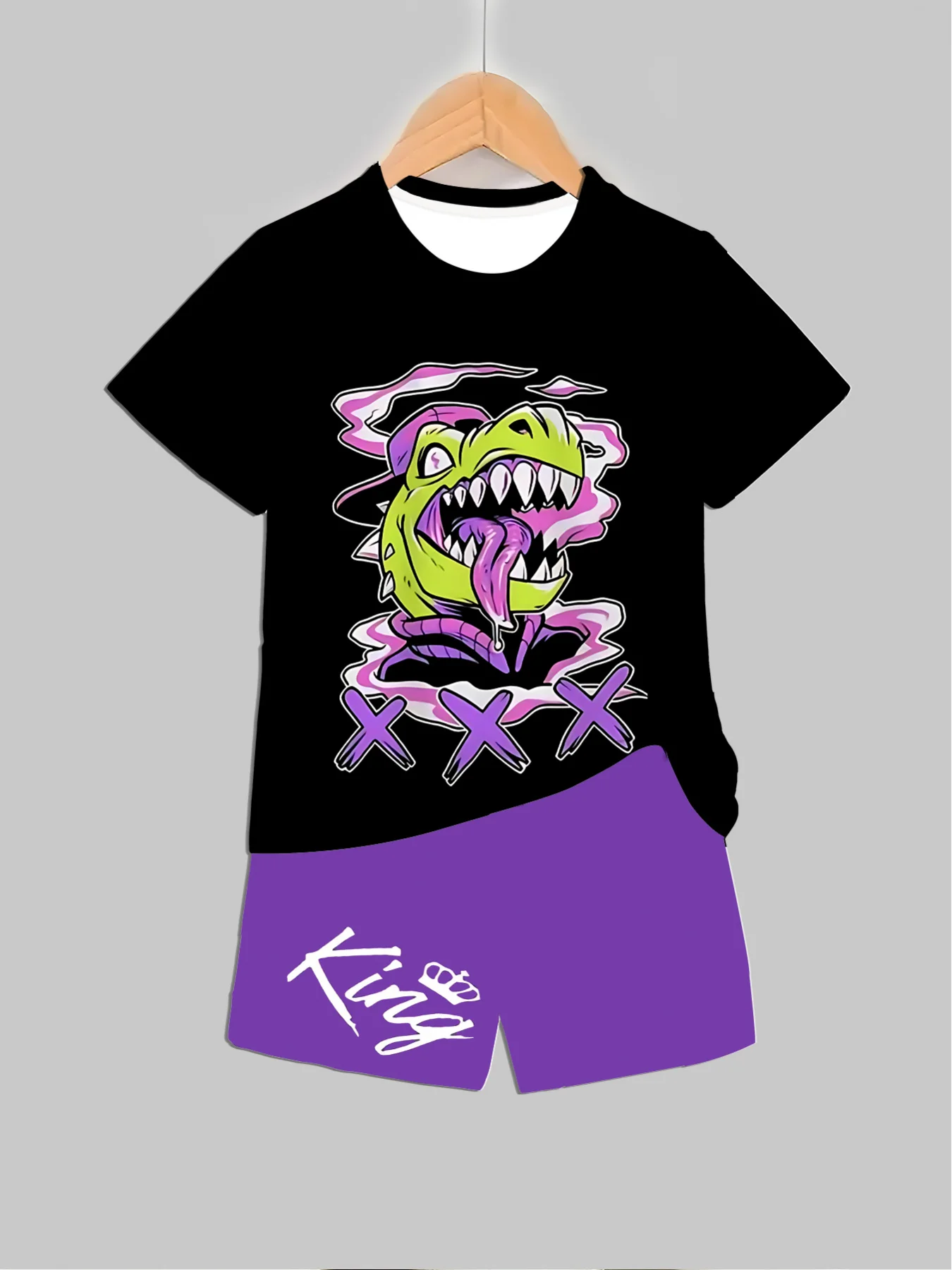 New Dinosaur Printed Outfits T - đánh giá và giá Summer Clothing Men Fashion