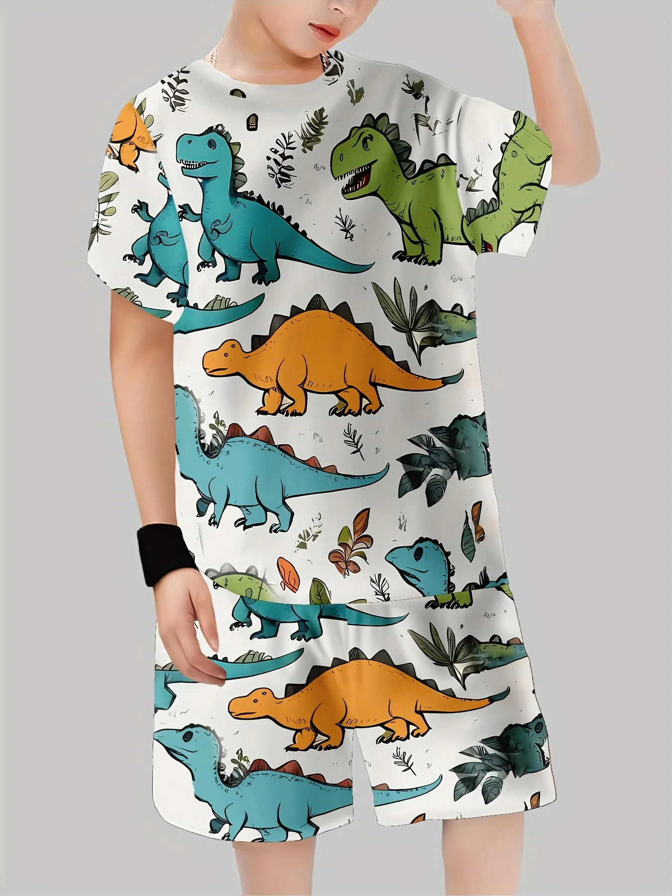 New Dinosaur Printed Outfits T - đánh giá và giá Summer Clothing Men Fashion