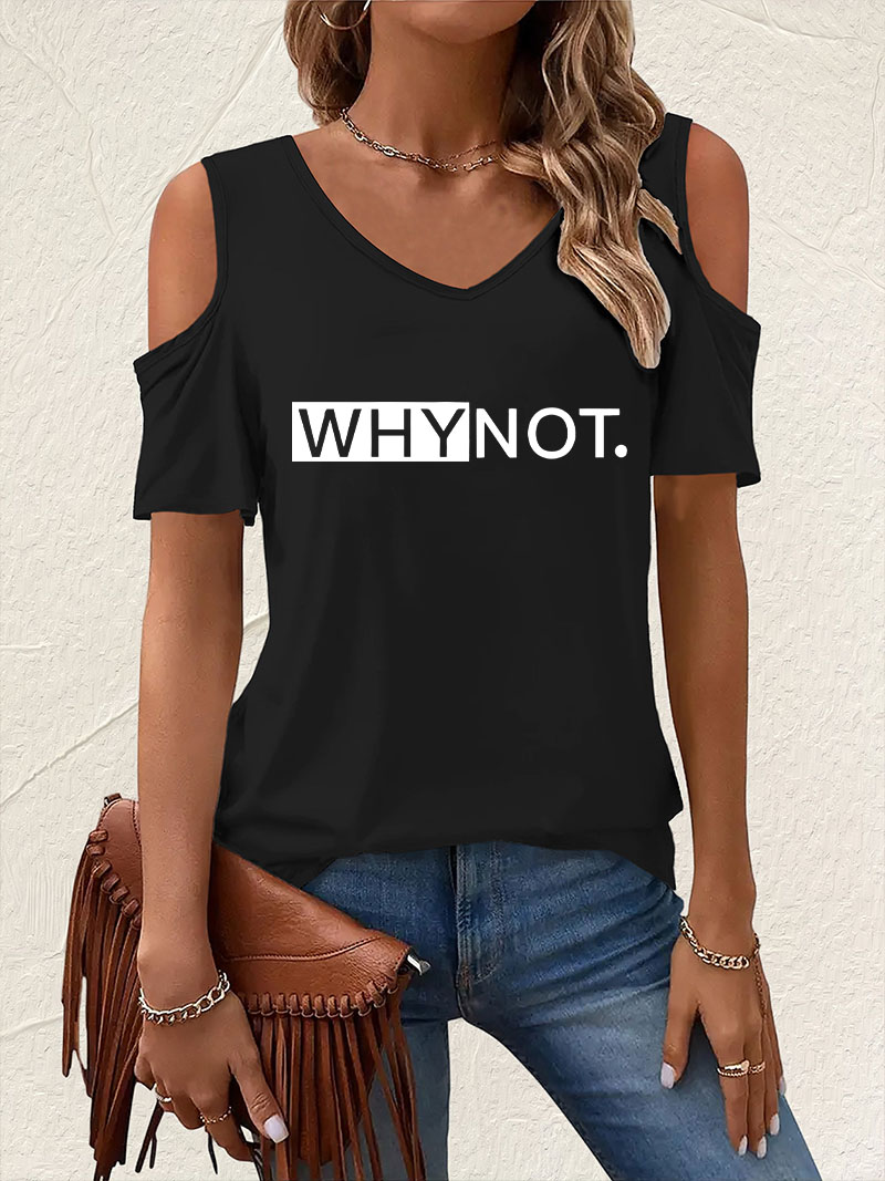 Chic V-Neck T-shirt Short Slee - đánh giá và giá Summer Clothing Drop