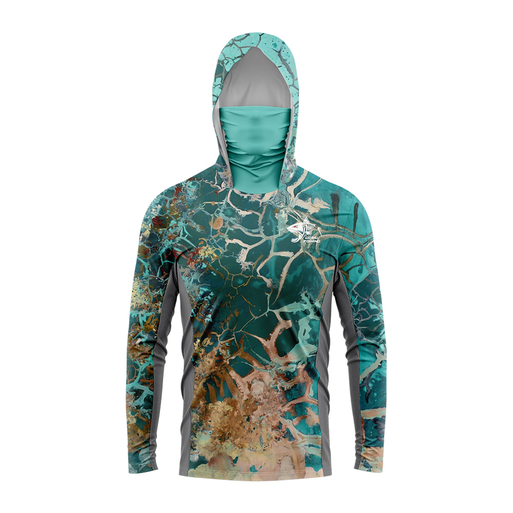 UPF50+ Hooded Fishing Shirt Bu - đánh giá và giá Summer Clothing Tops