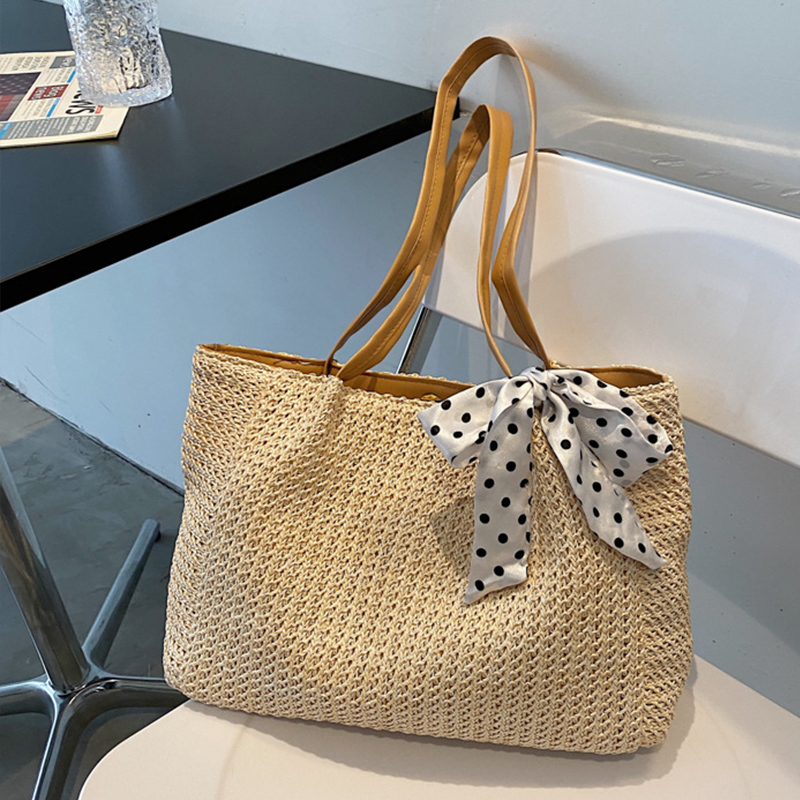 Hè Nơ Ống Hút Túi Nữ Du Lịch B - đánh giá và giá Beach Bag Straw