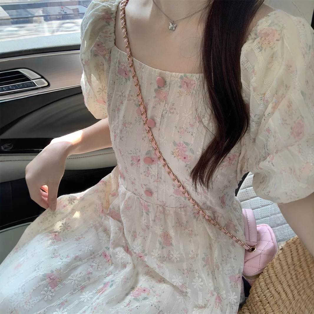 Floral Print Midi Dress, Squar - đánh giá và giá Sundress Midi Floral