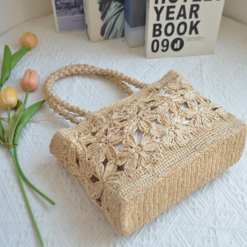 Bohemian Flower Straw Bag Tote - đánh giá và giá Beach Bag Straw