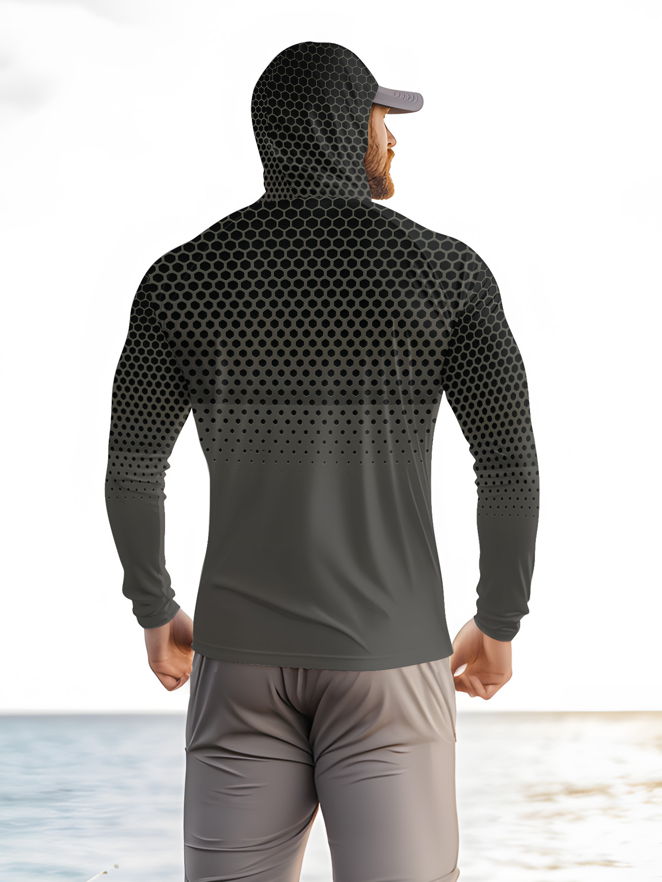 Men Hood Fishing Shirt long sl - đánh giá và giá Summer Clothing Tops