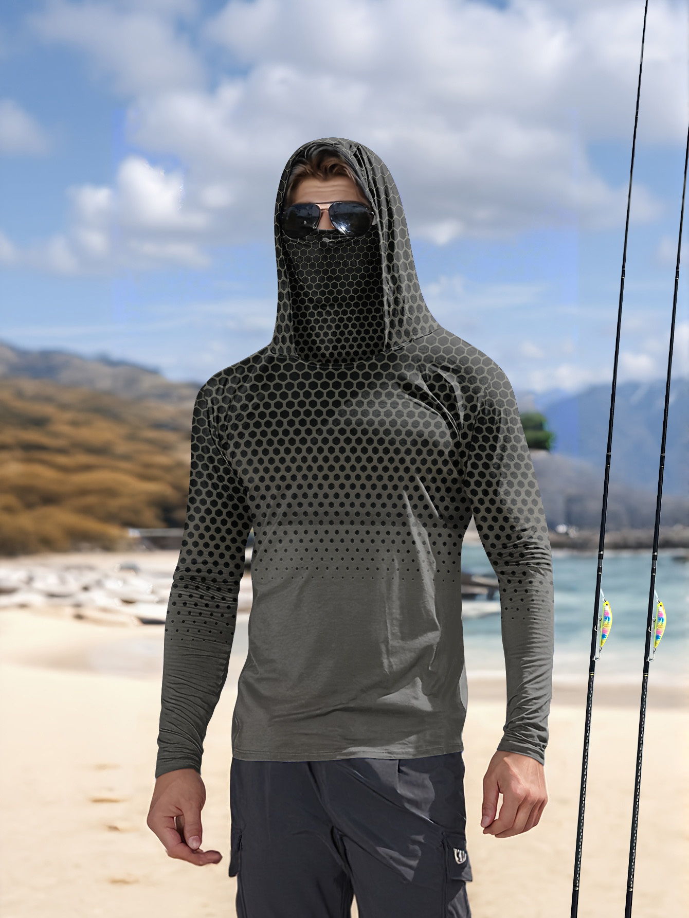 Men Summer UPF50+ Fishing Hood - đánh giá và giá Summer Clothing Tops
