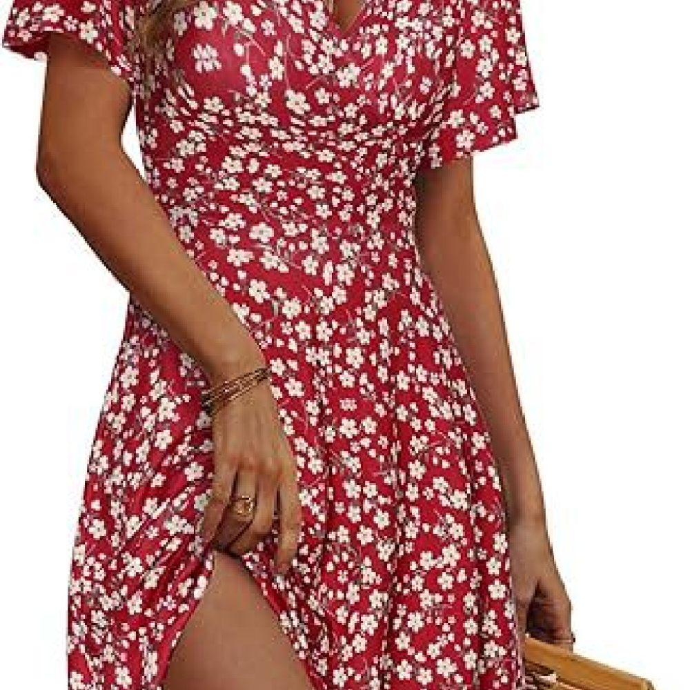 Casual Floral Print Women Dres - đánh giá và giá Sundress Midi Floral
