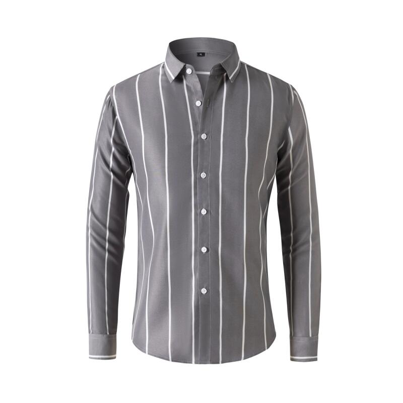 Men's Striped Dress Shirt Long - đánh giá và giá Summer Clothing Men Fashion