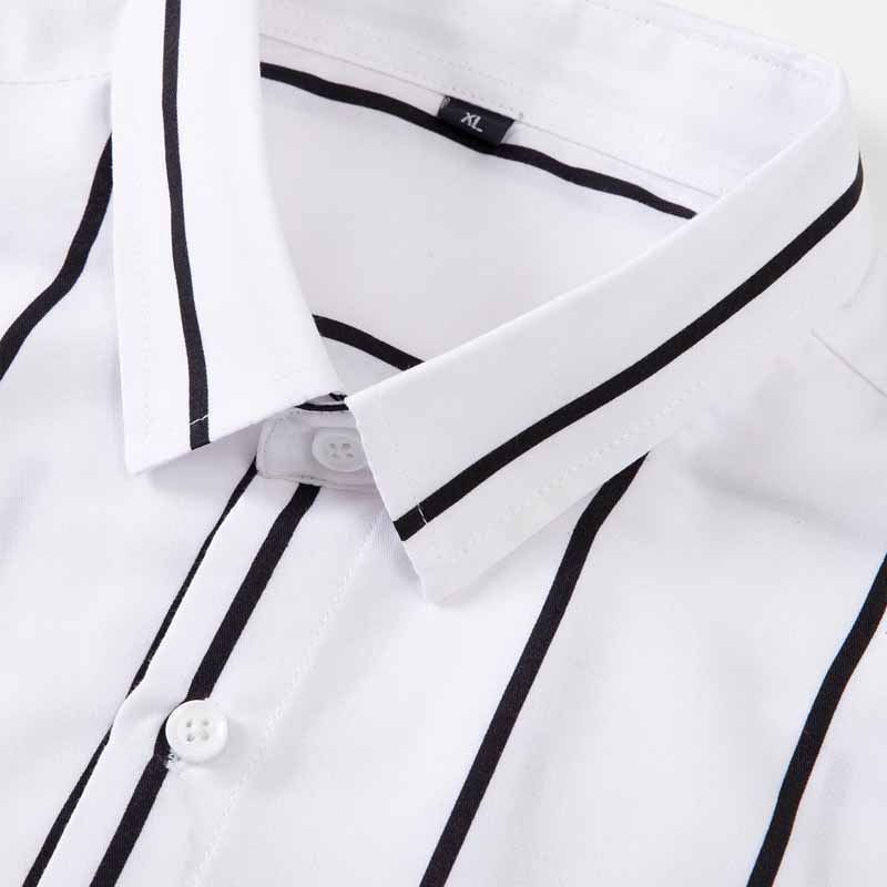 Men's Striped Dress Shirt Long - đánh giá và giá Summer Clothing Men Fashion