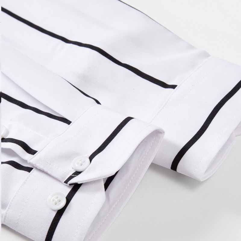 Men's Striped Dress Shirt Long - đánh giá và giá Summer Clothing Men Fashion