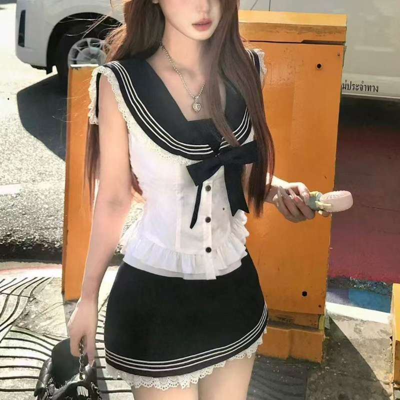 College Style Bow Sweet 2 Piec - đánh giá và giá Summer Alt Clothing