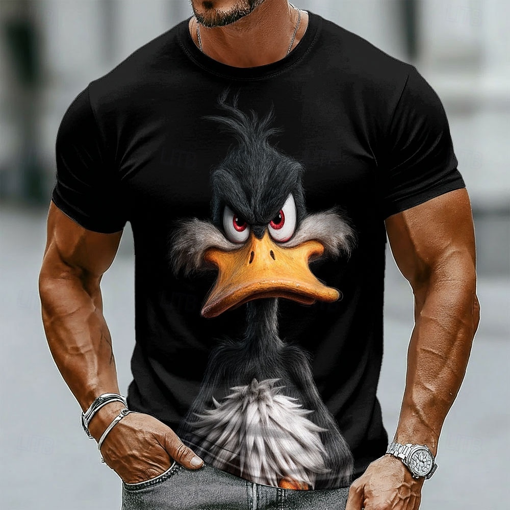 Funny 3D Grumpy Black Duck in  - đánh giá và giá Summer Duck Clothing