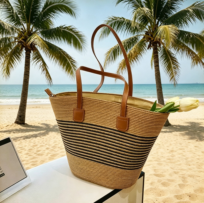 CLAREGQI  Women's Striped Stra - đánh giá và giá Beach Bag Straw