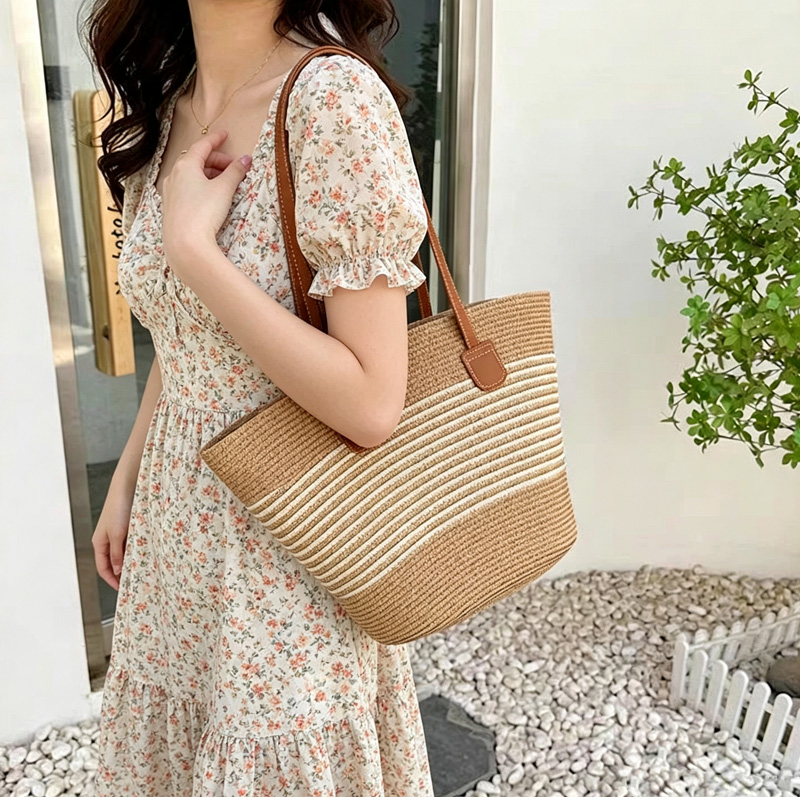 CLAREGQI  Women's Striped Stra - đánh giá và giá Beach Bag Straw