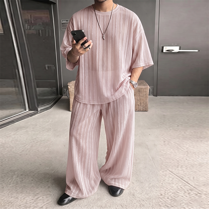 INCERUN Men's Sets Striped See - đánh giá và giá Summer Clothing Men Fashion