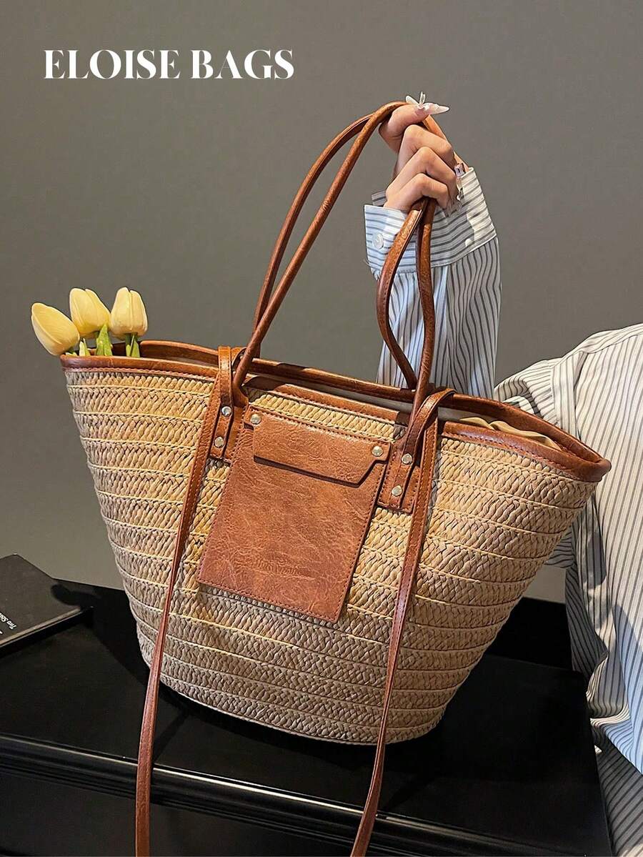 Fashion Large Capacity Woven T - đánh giá và giá Beach Bag Straw