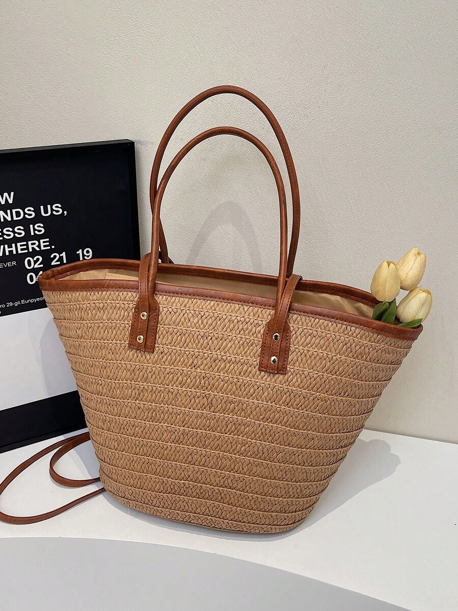 Fashion Large Capacity Woven T - đánh giá và giá Beach Bag Straw