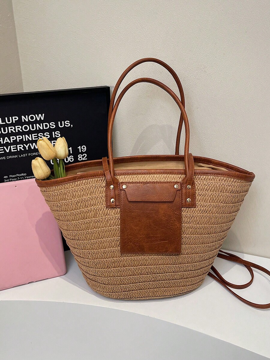 Fashion Large Capacity Woven T - đánh giá và giá Beach Bag Straw