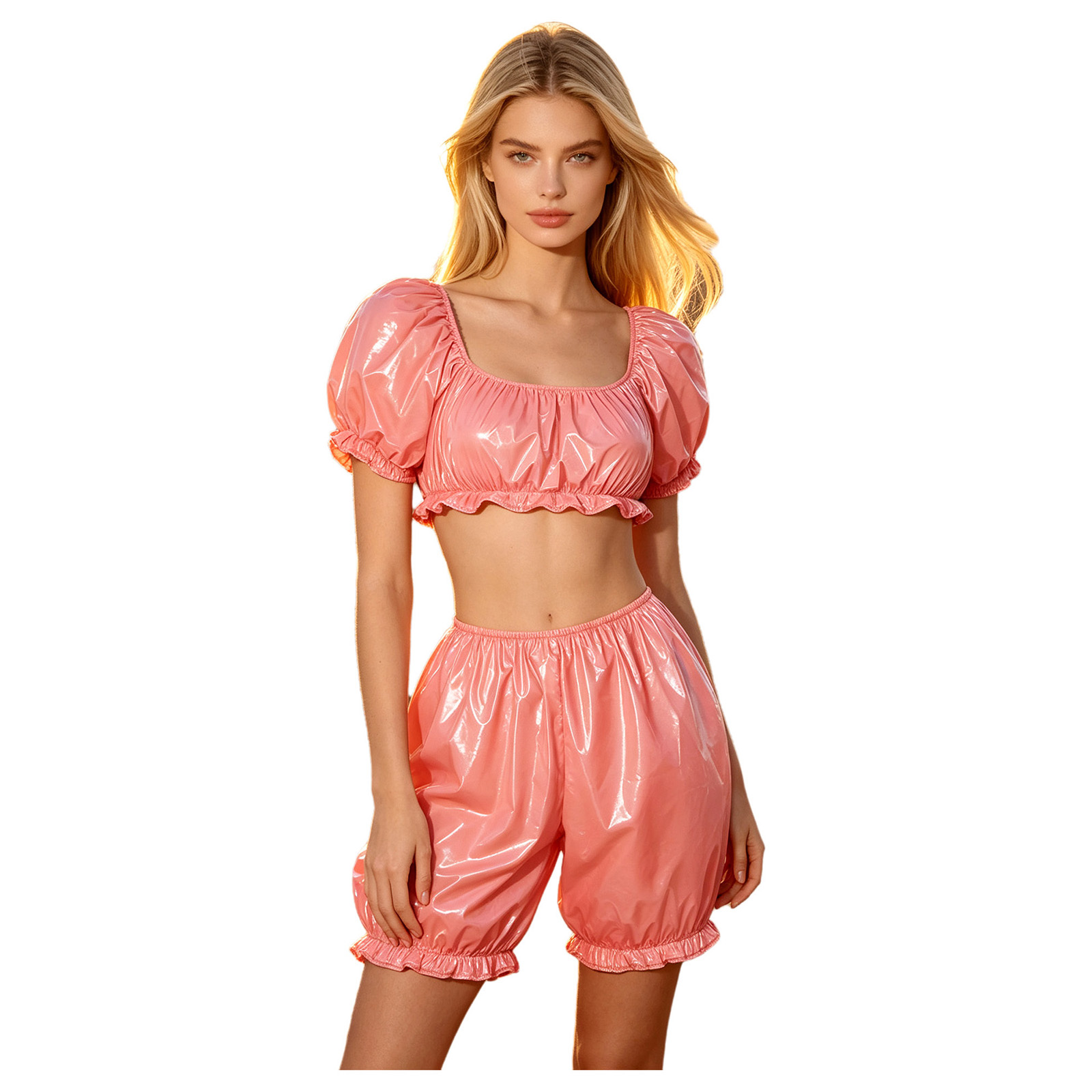 Womens Wet Look PU Leather Clu - đánh giá và giá Summer Clothing Tops